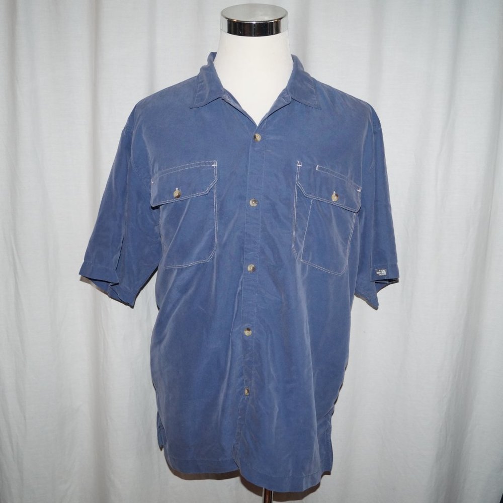 THE NORTH FACE Blue S/S Button Down Shirt Western
